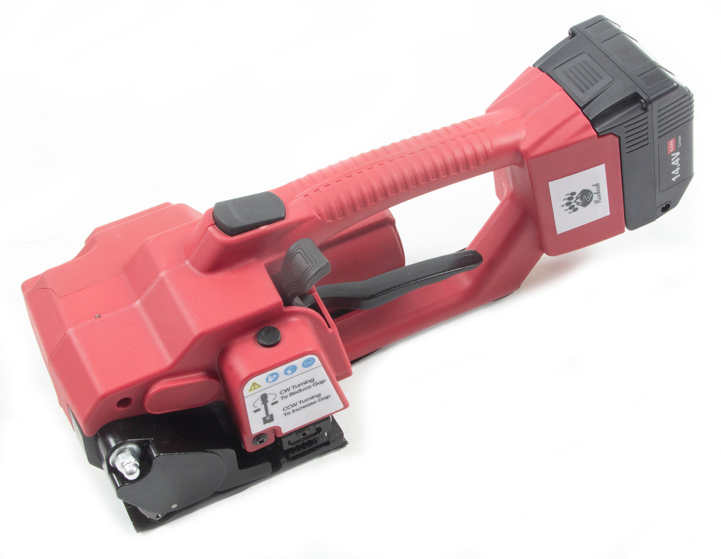 Rockcub Electric Strapping Machine with LCD Screen, Automatic Strapping Tool,for Industrial Quick Packing,for 1/2-5/8 in(13-16mm) Width PP PET Straps,with 2 * 4000mah Battery