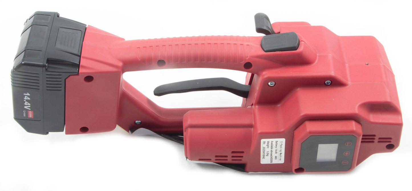 Rockcub Electric Strapping Machine with LCD Screen, Automatic Strapping Tool,for Industrial Quick Packing,for 1/2-5/8 in(13-16mm) Width PP PET Straps,with 2 * 4000mah Battery