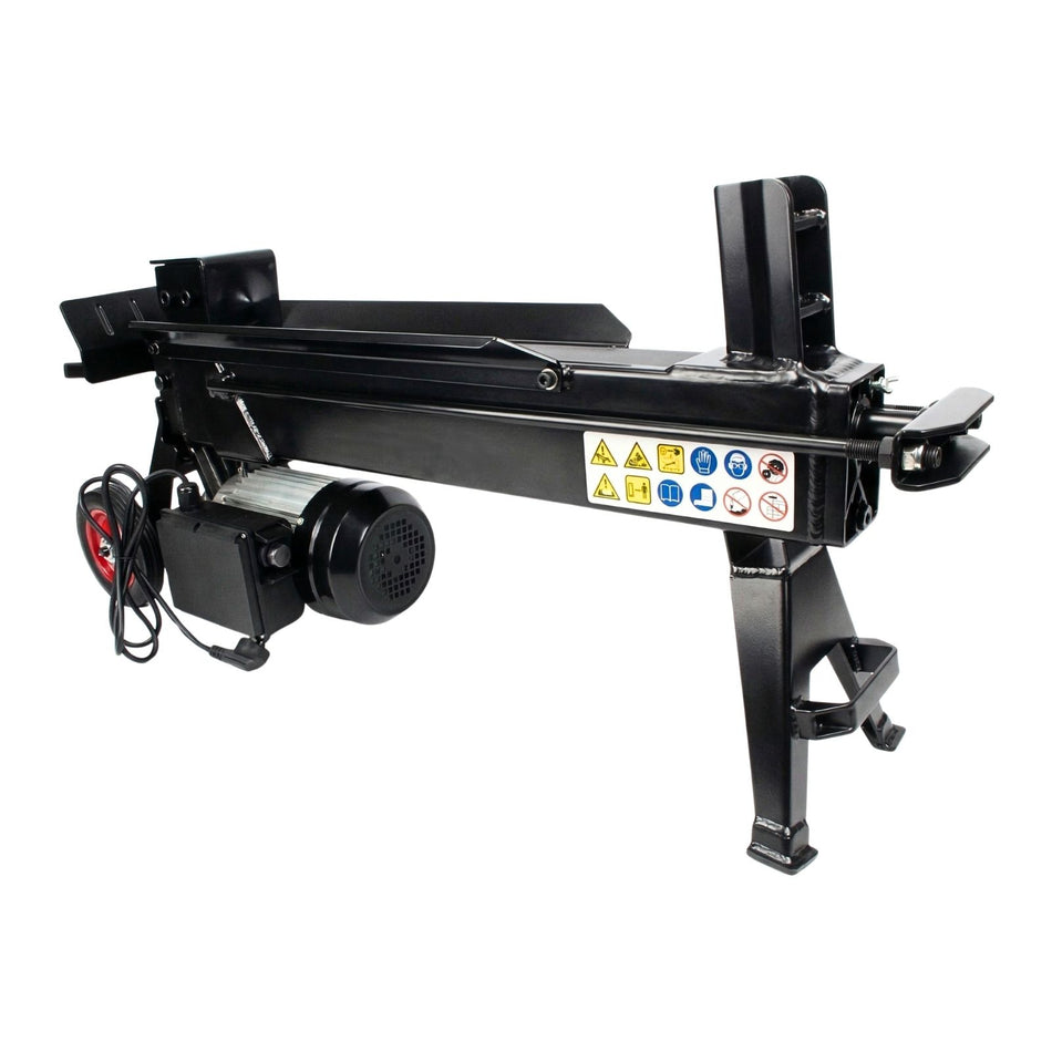 7-Ton Electric Log Splitter with 4-Way Cross Wedge & Extended 22" Splitting Length, 15-Amp Hydraulic Wood Splitter, Heavy Duty Portable Firewood Splitter with Wheels