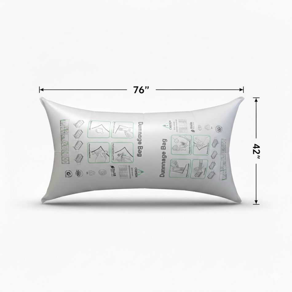 Rockcub 42" x 76" Heavy Duty Dunnage Air Bag, 2.9 PSI Max Working Pressure, Jumbo 30" Expansion Inflatable Woven PP Bag, Reusable Cargo Stabilizer for Pallets, Crates & Barrels in Trucks & Containers