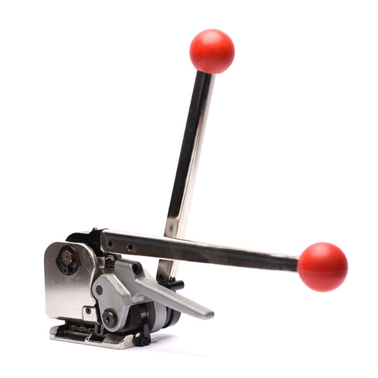 Heavy Duty Steel Strapping Tool – Manual Tensioner for 1/2" to 3/4" Steel Straps, Industrial Banding Tensioning Packer, Metal Strapping Tightening Tool for Pallet, Warehouse & Shipping