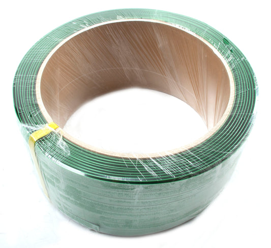 PET Strapping Roll 0.035" × 5/8" × 1000′ – 950 lbs Break Strength, 8" Coil Core – Heavy Duty Polyester Strapping for Pallets, Lumber, and Industrial Packaging