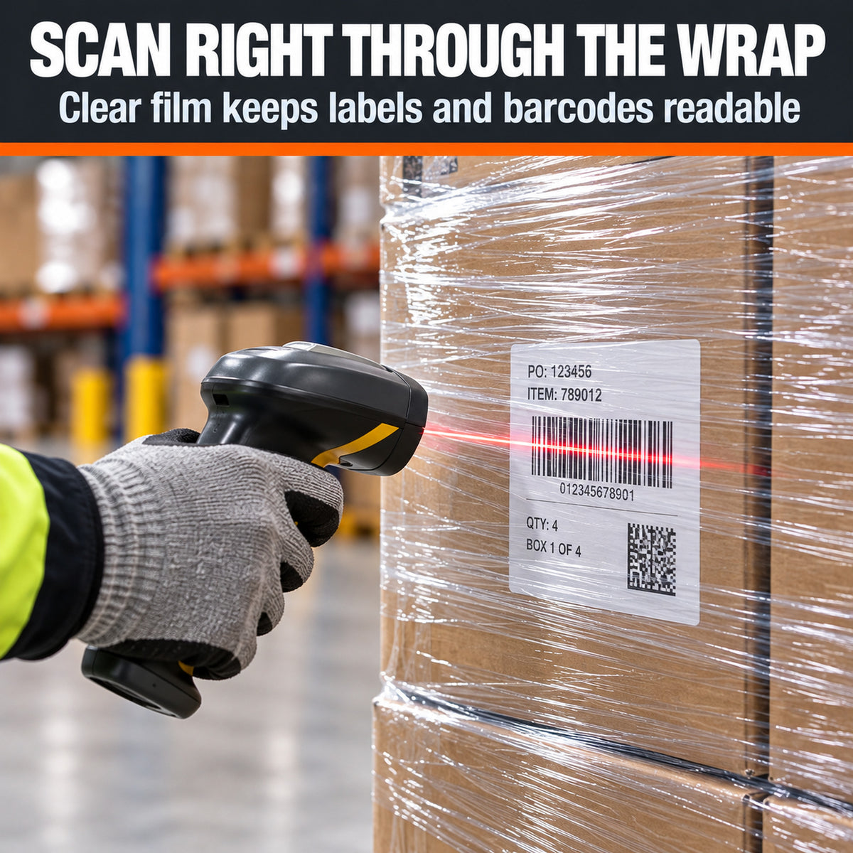 Scan barcodes through the clear wrap