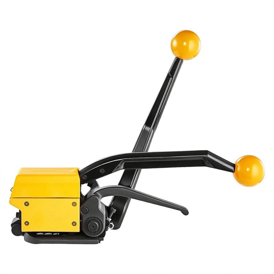 Rockcub Steel Strapping A333 Tool Heavy Duty Sealless Combination Metal Banding Tool for 1/2" 5/8" 3/4" Steel Straps, Manual 3-in-1 Tensioner Crimper Cutter with Alloy Cutter for Lumber, Pallets