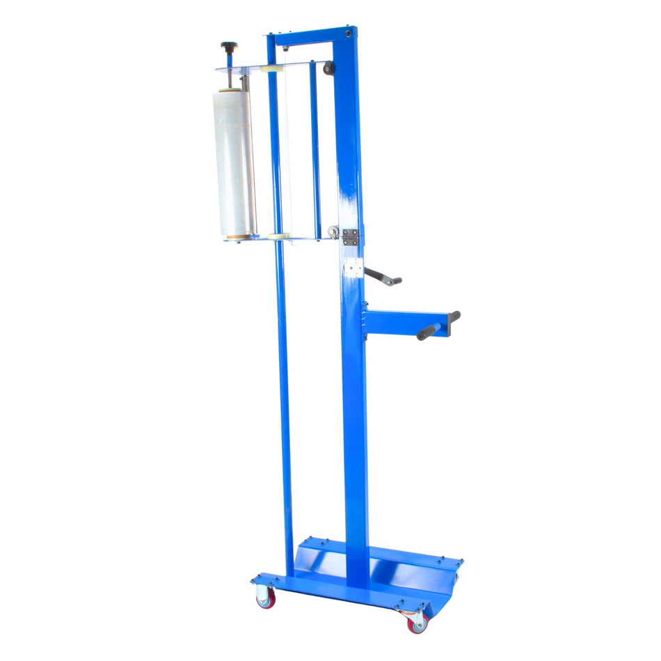Rockcub Mobile Pallet Stretch Wrap Machine - Manual Pallet Wrapper with Adjustable Height (Up to 80") - Ergonomic Hand Stretch Film Dispenser for Warehouse, Factory, and Logistics