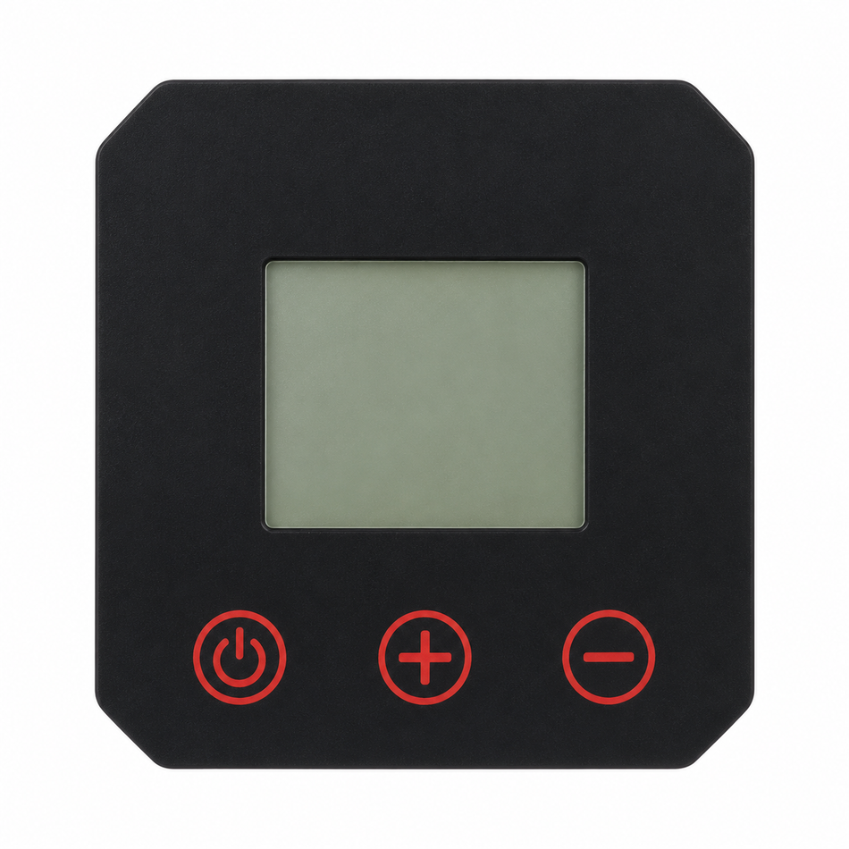 Rockcub RCV2 replacement LCD control panel BE1007025, black panel with screen and power, plus and minus buttons